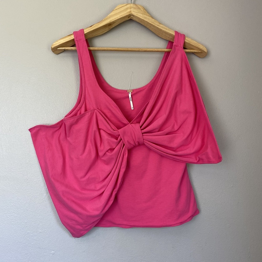 Free People Pink Bow-Tied Up Drapey Tank Top Size M‎